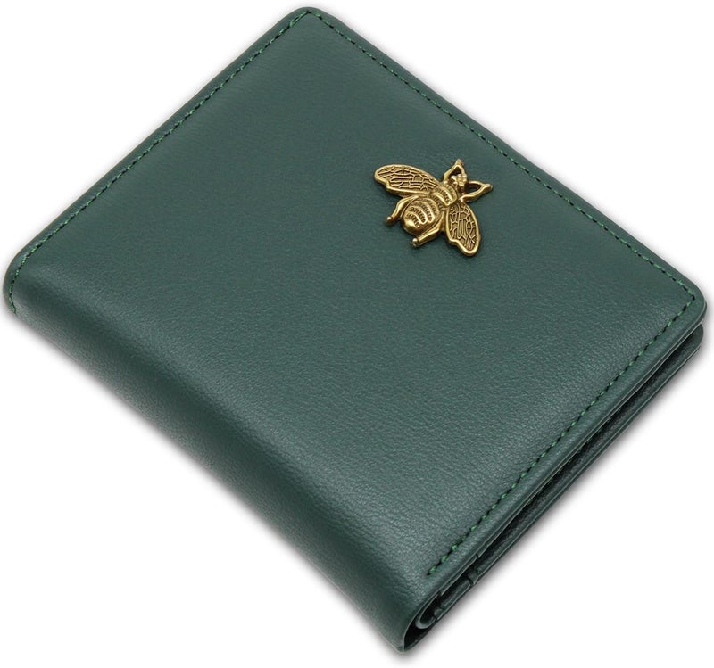 Altally Small Women Wallet RFID Blocking Bifold Pocket Wallet Slim Compact Ladies Purse Mini Wallets For Women (Dark Green) - Image 1